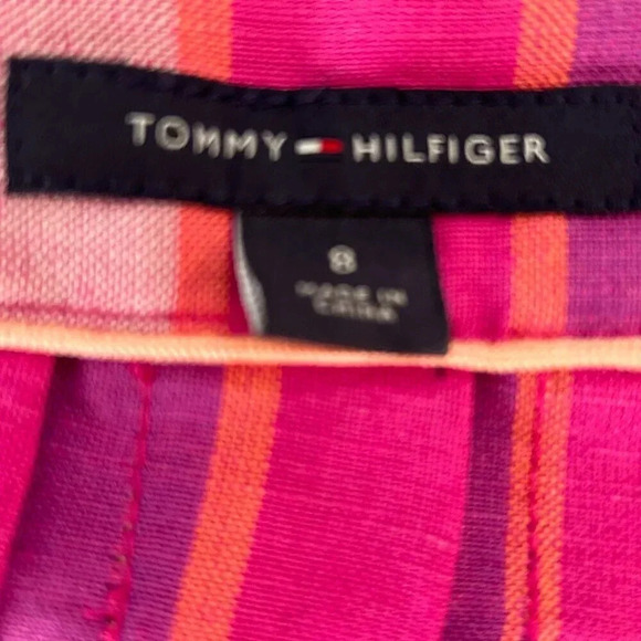 Tommy Hilfiger Pink Purple Purple Linen Blend Pleated Mini Skirt Size 8 - Picture 4 of 7